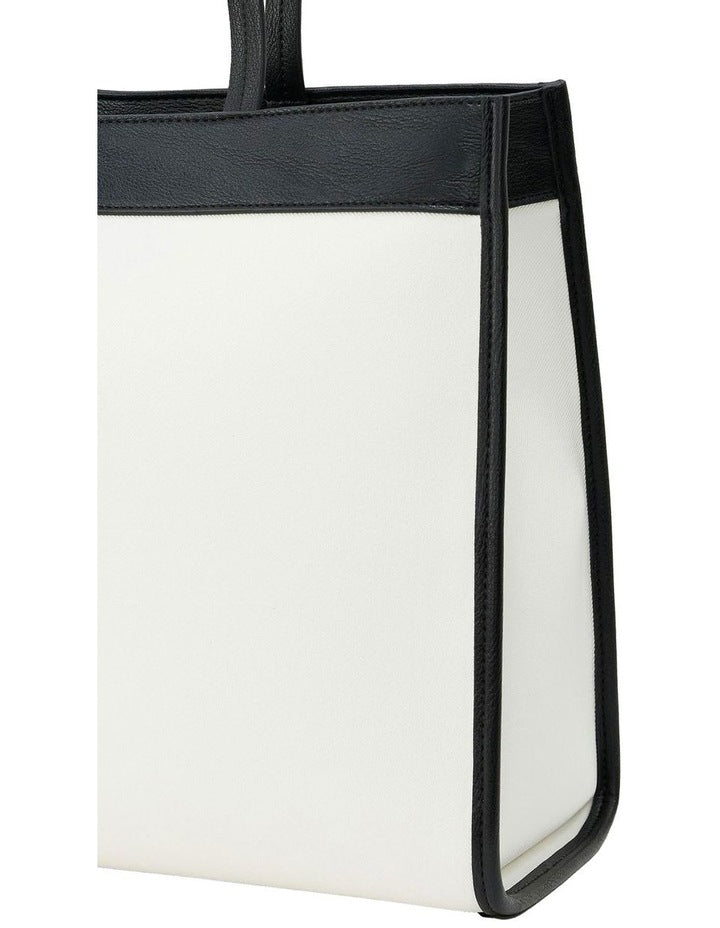 Deborah Tote Bag in White/Black