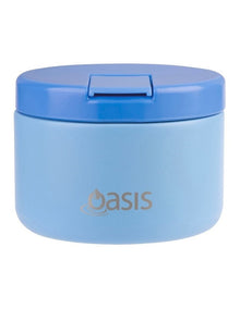 Stainless Steel Double Wall Insulated Food Flask With Quick Release Lid 300ml in Blue