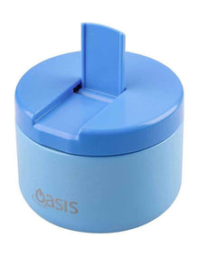 Stainless Steel Double Wall Insulated Food Flask With Quick Release Lid 300ml in Blue