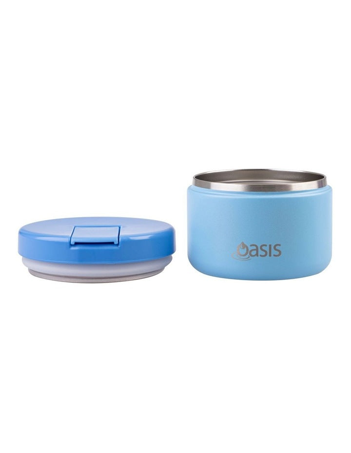 Stainless Steel Double Wall Insulated Food Flask With Quick Release Lid 300ml in Blue
