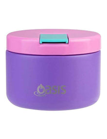 Stainless Steel Double Wall Insulated Food Flask 300ml in Mermaid Purple