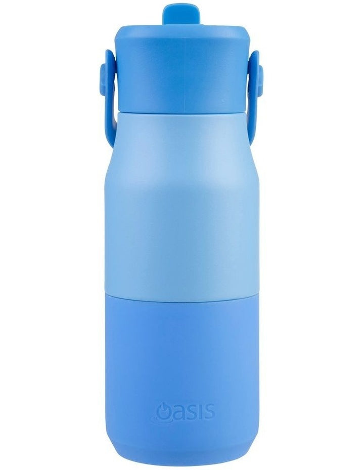 Double Wall Insulated Drink Bottle with Sipper 400ml in Blue