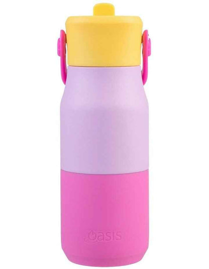 Double Wall Insulated Drink Bottle with Sipper 400ml in Multi
