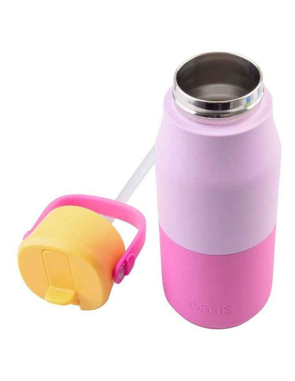 Double Wall Insulated Drink Bottle with Sipper 400ml in Multi