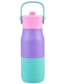 Stainless Steel Double Wall Insulated 'Jnr' Drink Bottle with Sipper 400ml in Mermaid Purple