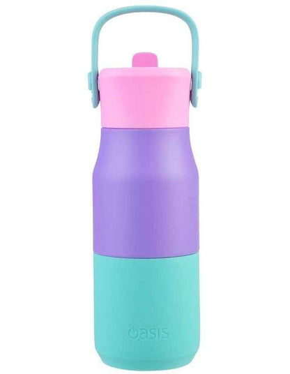 Stainless Steel Double Wall Insulated 'Jnr' Drink Bottle with Sipper 400ml in Mermaid Purple
