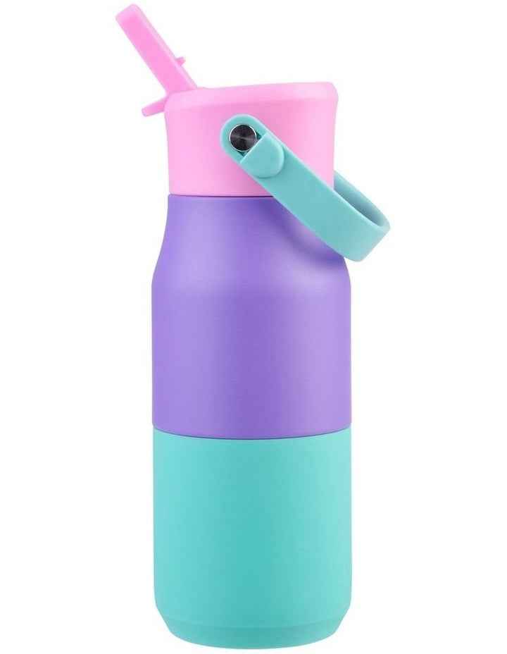 Stainless Steel Double Wall Insulated 'Jnr' Drink Bottle with Sipper 400ml in Mermaid Purple