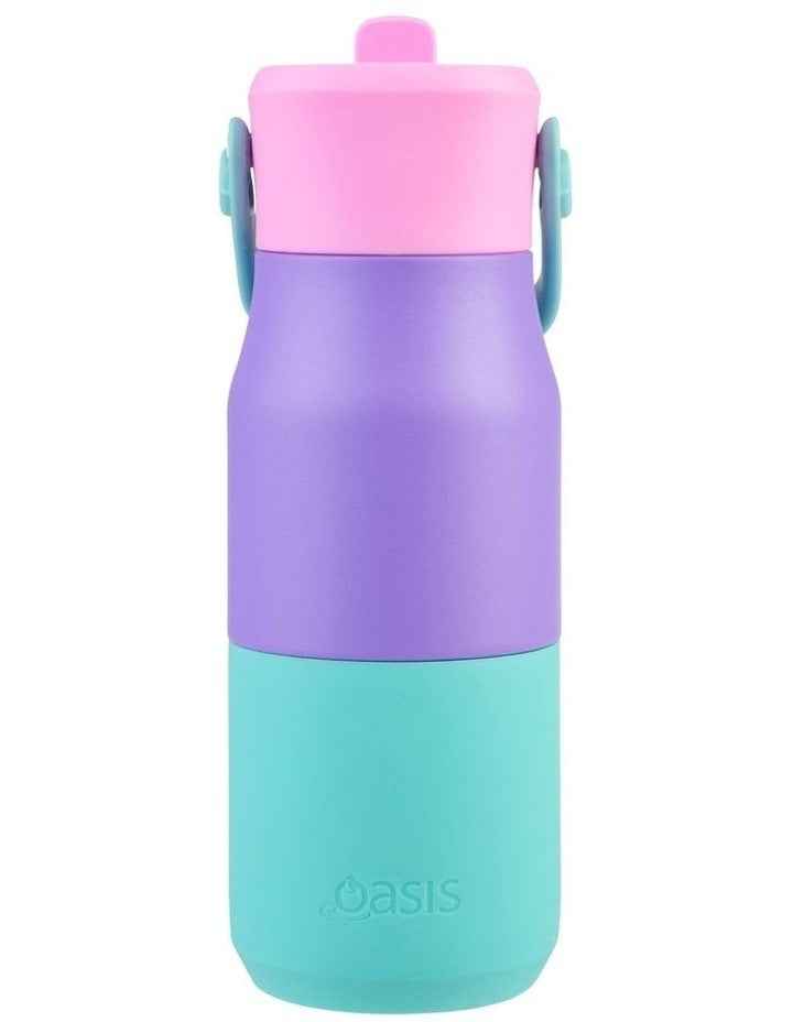 Stainless Steel Double Wall Insulated 'Jnr' Drink Bottle with Sipper 400ml in Mermaid Purple
