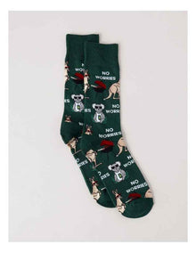 No Worries Socks in Jasper Green