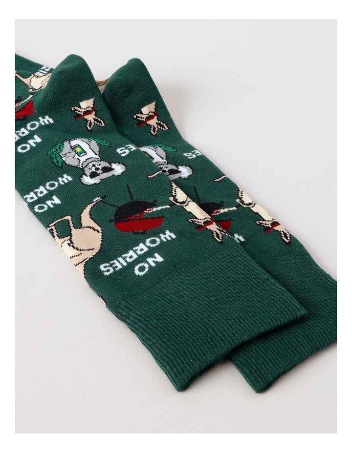 No Worries Socks in Jasper Green