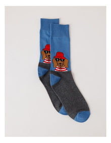 Dog Socks in Parisian Blue