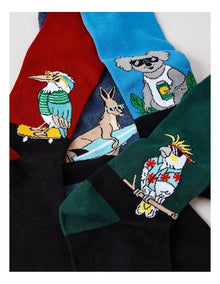 4 Pack Aussie Socks in Assorted