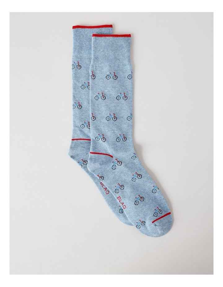 Bike Socks in Light Blue Marle