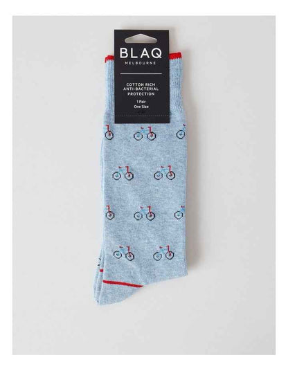 Bike Socks in Light Blue Marle