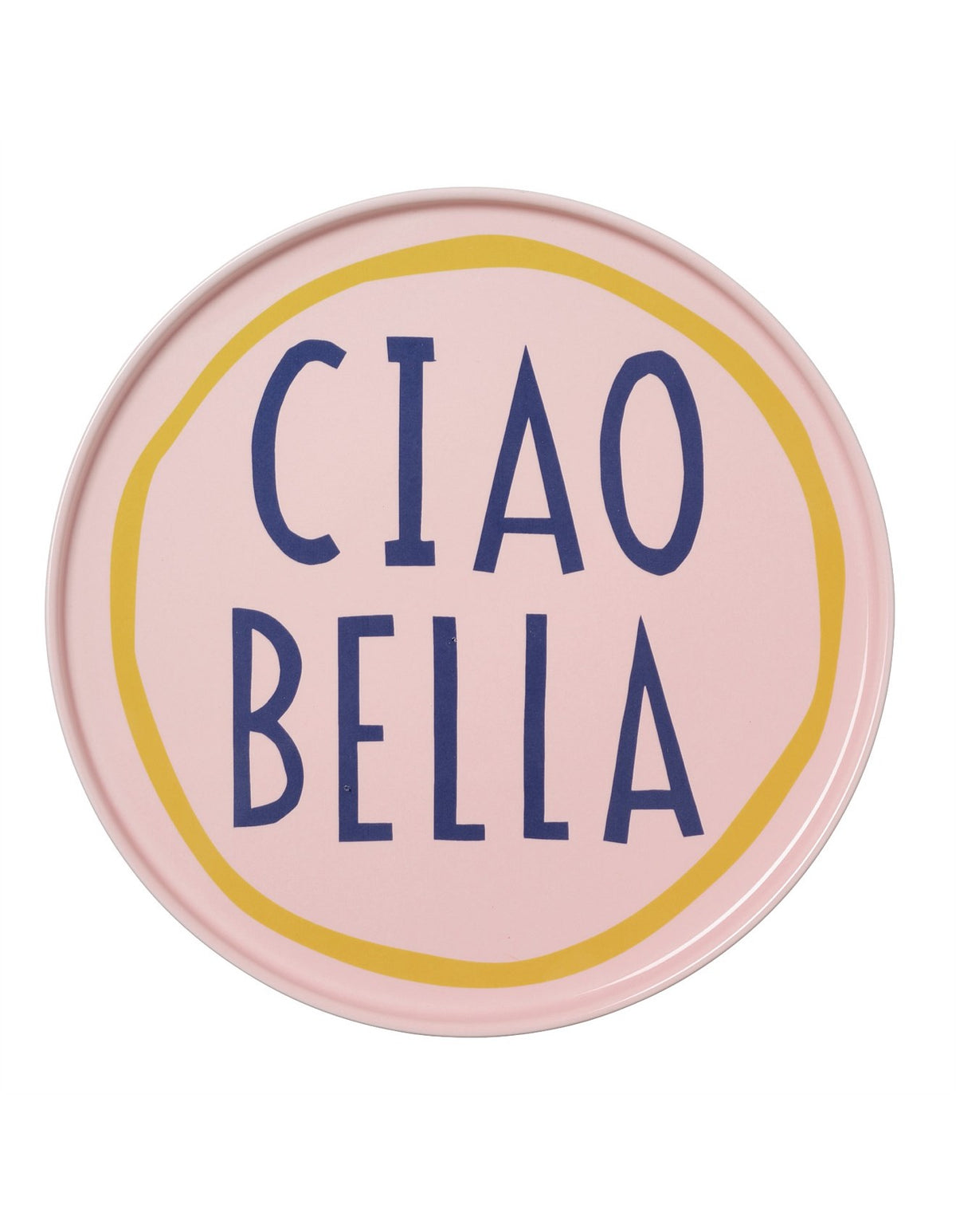 Italian Words 25cm New Bone China Dinner Plate Pink Ciao Bella