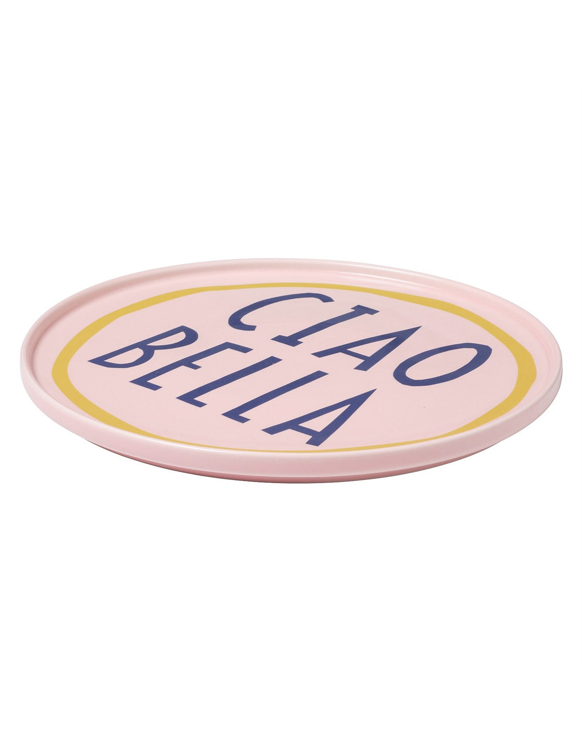 Italian Words 25cm New Bone China Dinner Plate Pink Ciao Bella