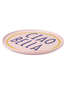 Italian Words 25cm New Bone China Dinner Plate Pink Ciao Bella