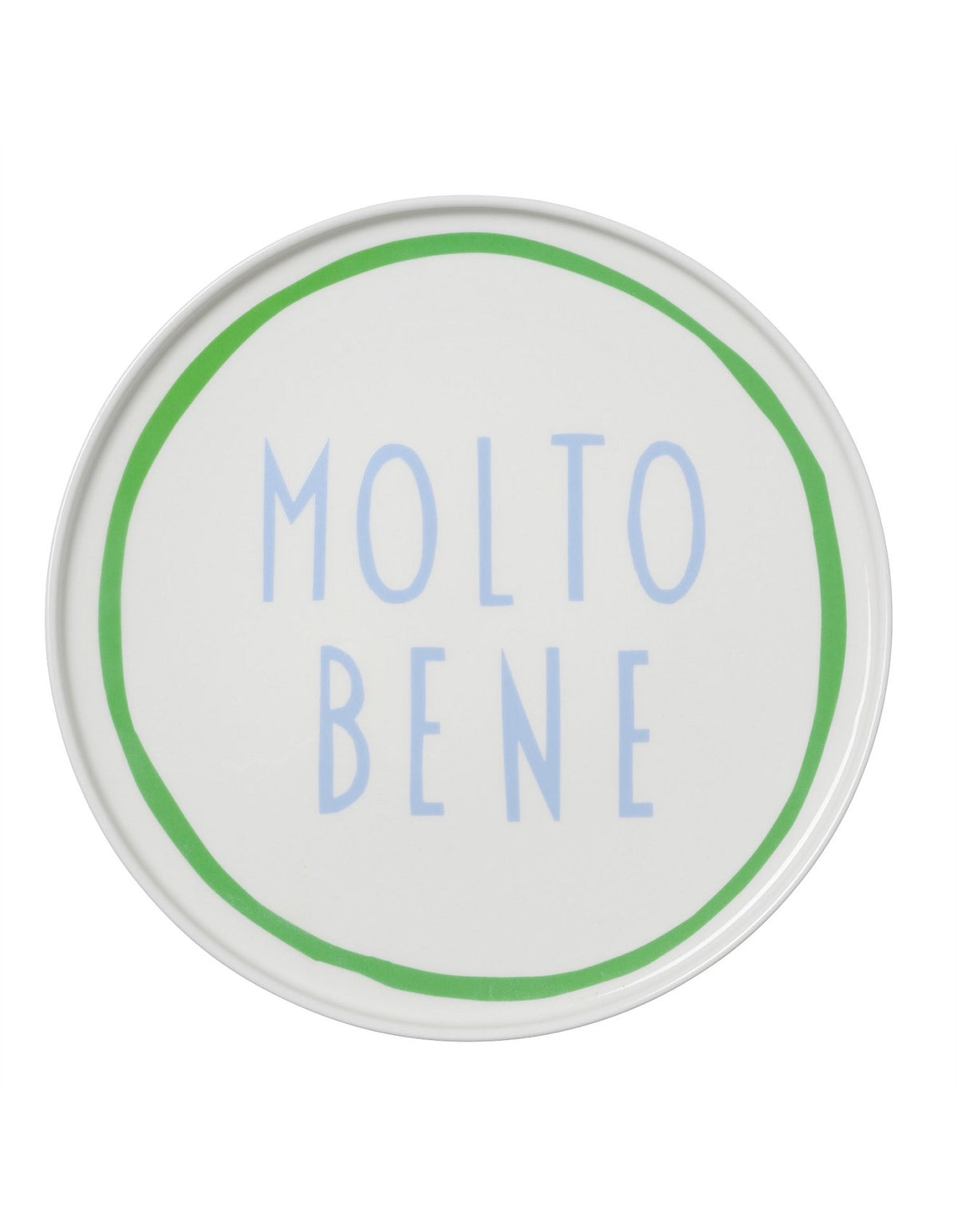 Italian Words Molto Bene 25cm New Bone China Plate