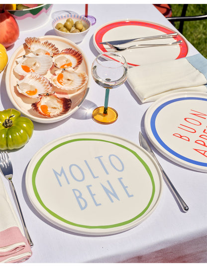 Italian Words Molto Bene 25cm New Bone China Plate