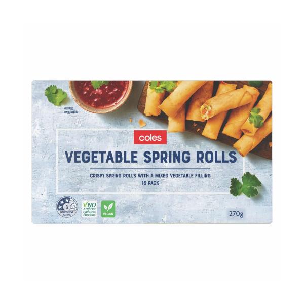 COLES VEGETABLE COCKTAIL SPRING ROLLS 16 PACK 270G