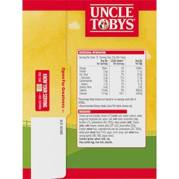 Uncle Tobys Le Snak Tasty Cheese Dip & Crackers 12 pack