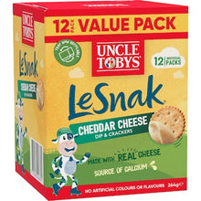 Uncle Tobys Le Snak Cheddar Cheese Dip & Crackers 12 pack