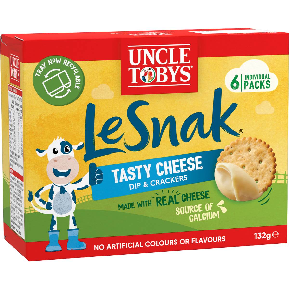 Uncle Tobys Le Snak Tasty Cheese Dip & Crackers 6 Pack