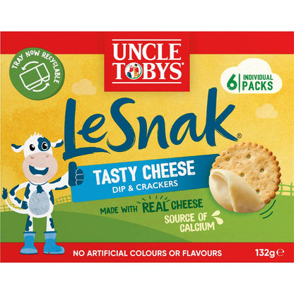 Uncle Tobys Le Snak Tasty Cheese Dip & Crackers 6 Pack