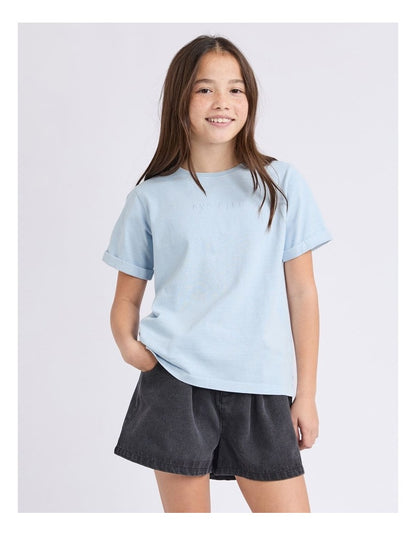 Washed Tee (8 - 16 Years) in Light Blue