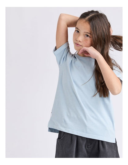Washed Tee (8 - 16 Years) in Light Blue