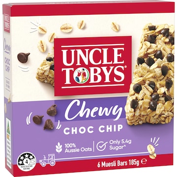 Uncle Tobys Muesli Bars Chewy Choc Chip 6 pack