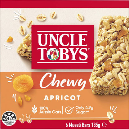 Uncle Tobys Muesli Bars Chewy Apricot 6 Pack