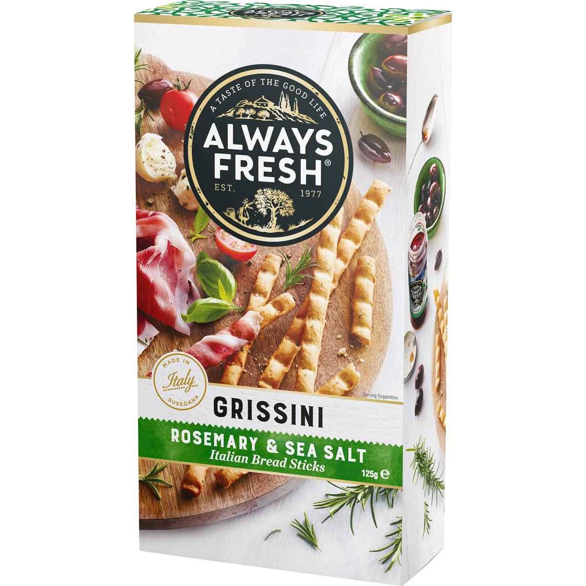 Always Fresh Grissini Rosemary & Sea Salt 125g