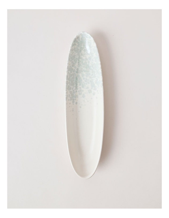 Hinterland Oval Bowl in White/Blue