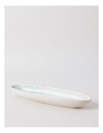 Hinterland Oval Bowl in White/Blue