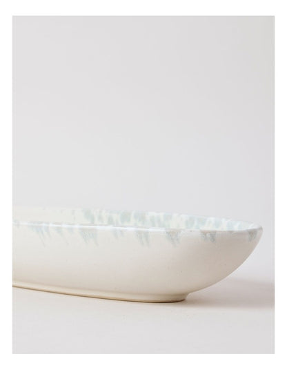 Hinterland Oval Bowl in White/Blue