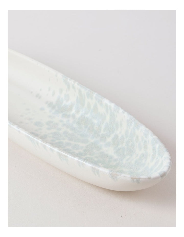 Hinterland Oval Bowl in White/Blue