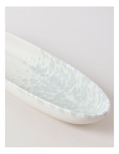 Hinterland Oval Bowl in White/Blue