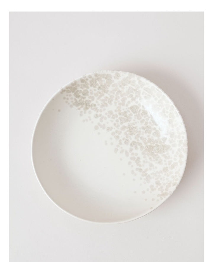 Hinterland Serving Bowl in White/Taupe