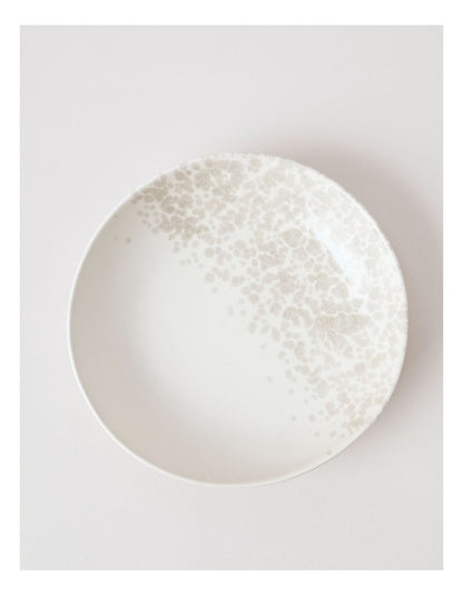 Hinterland Serving Bowl in White/Taupe