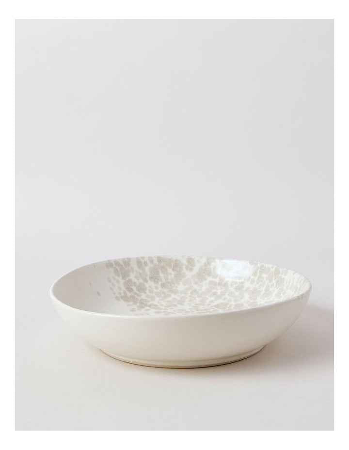Hinterland Serving Bowl in White/Taupe