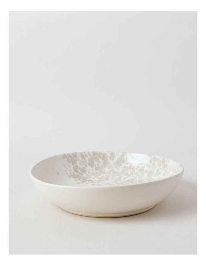 Hinterland Serving Bowl in White/Taupe