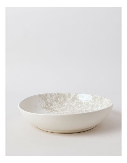 Hinterland Serving Bowl in White/Taupe