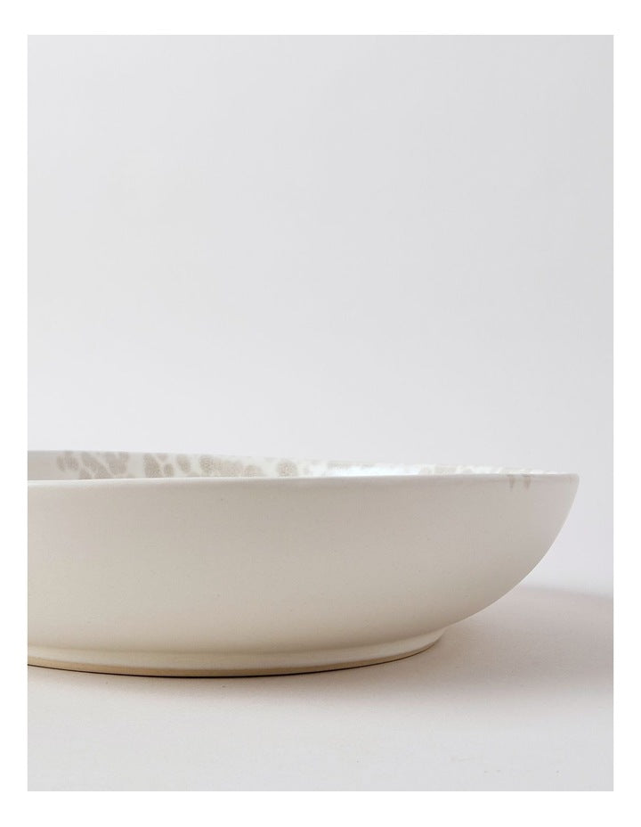 Hinterland Serving Bowl in White/Taupe