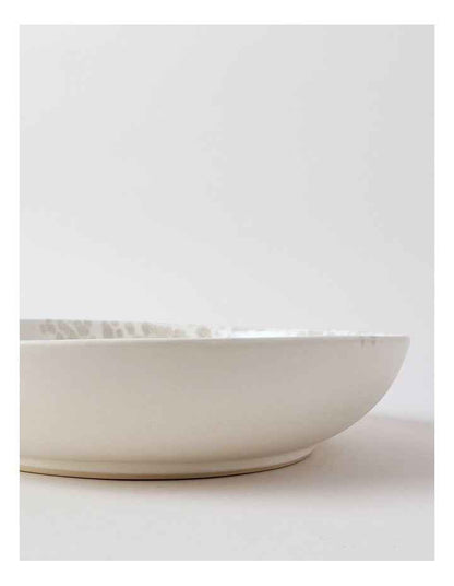 Hinterland Serving Bowl in White/Taupe