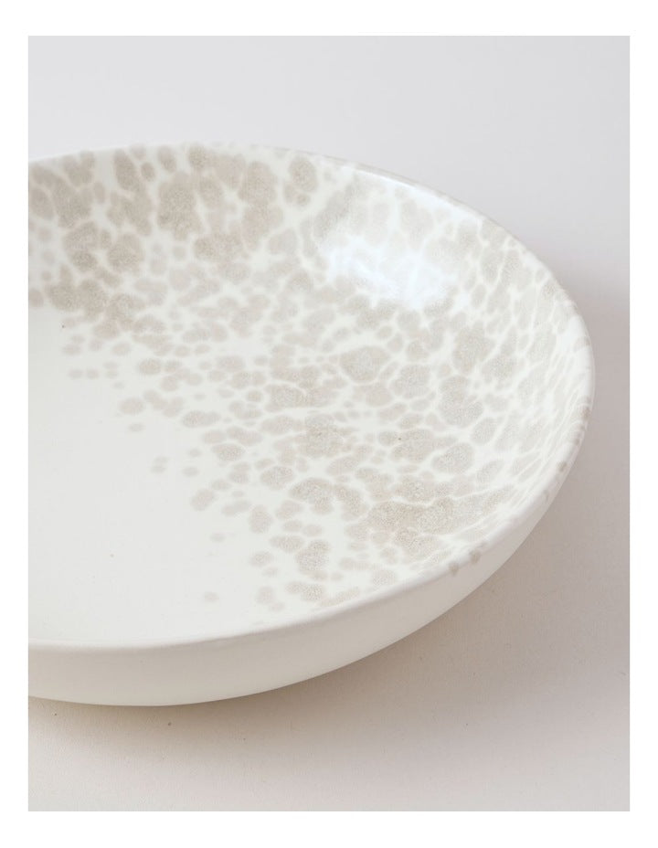 Hinterland Serving Bowl in White/Taupe