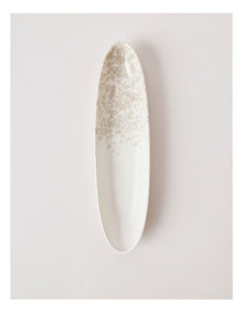 Hinterland Oval Bowl in White/Taupe