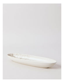 Hinterland Oval Bowl in White/Taupe