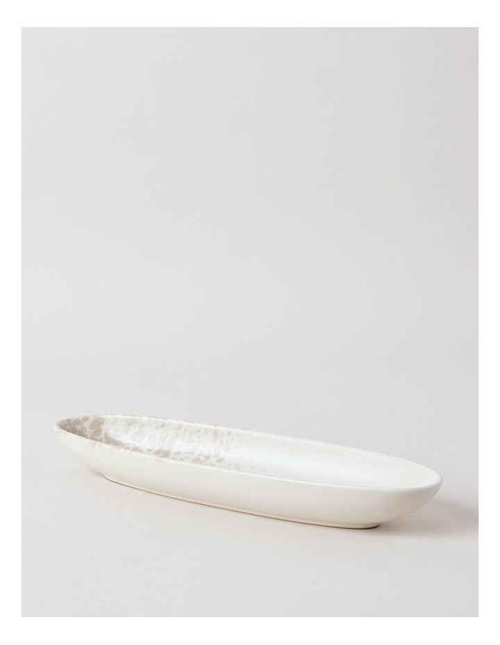 Hinterland Oval Bowl in White/Taupe