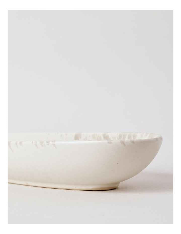 Hinterland Oval Bowl in White/Taupe